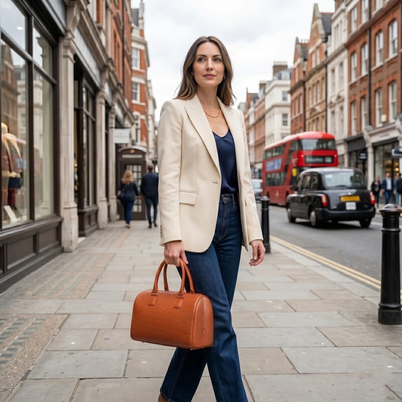 Grand Pelle Red Genuine Ostrich Leather Tote Bag