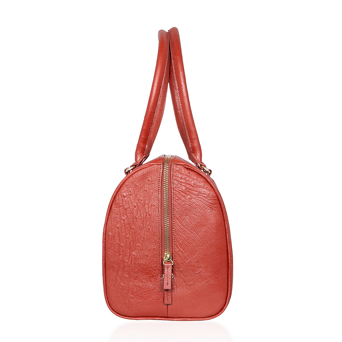 Grand Pelle Red Genuine Ostrich Leather Tote Bag image number 4
