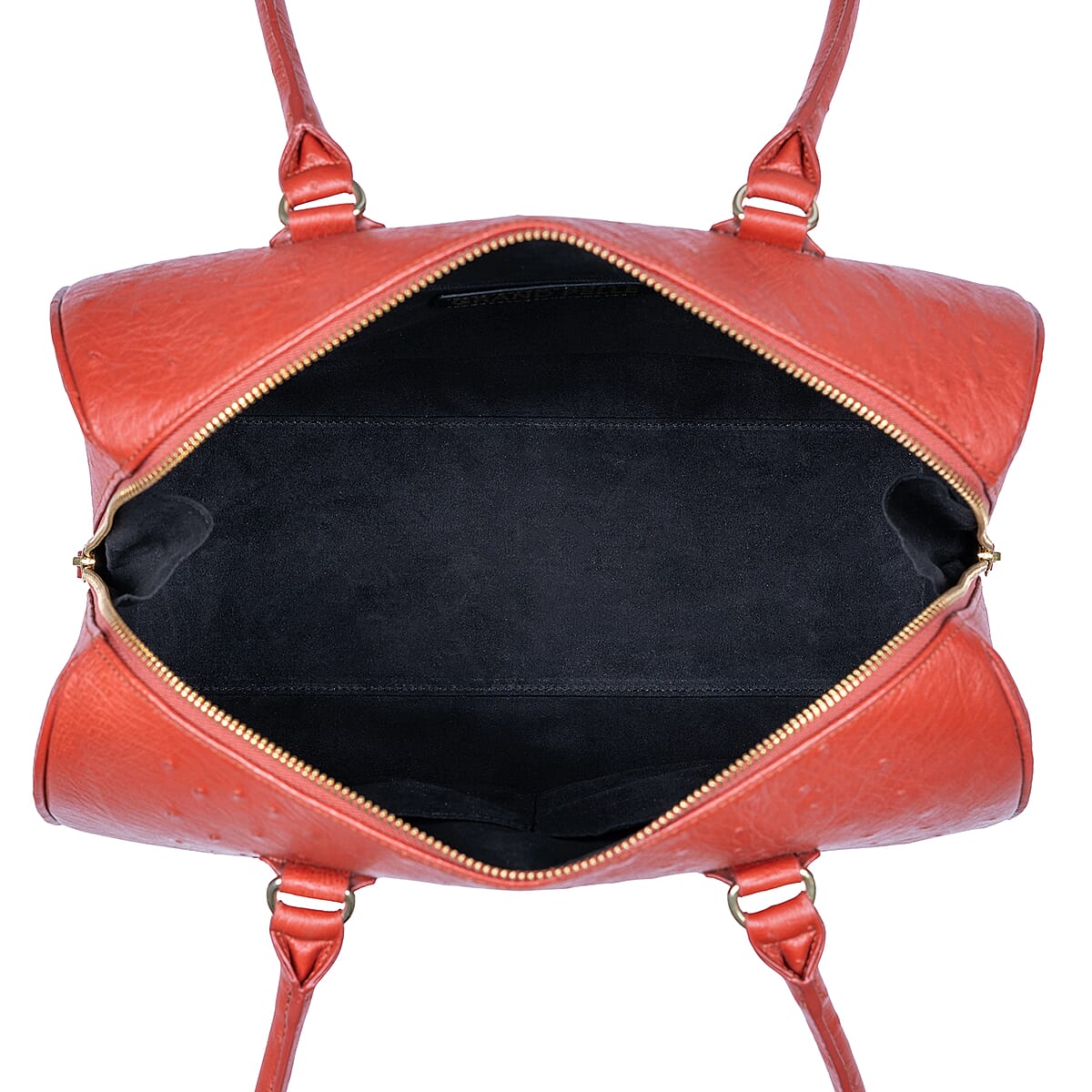 Grand Pelle Red Genuine Ostrich Leather Tote Bag image number 7