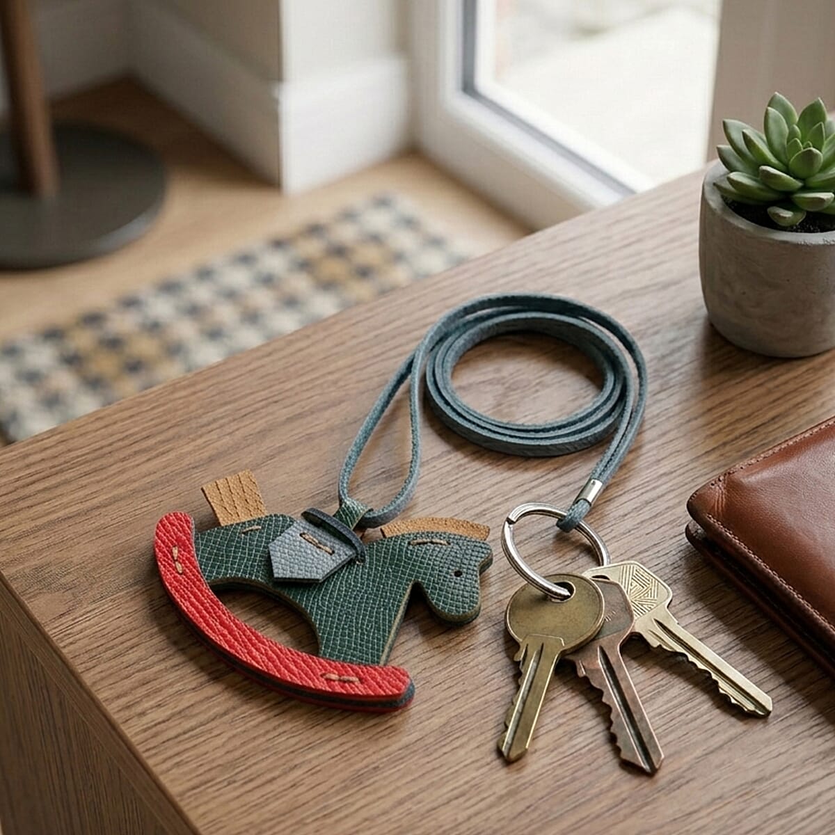 Passage Black Genuine Leather Handcrafted Horse Keychain image number 1