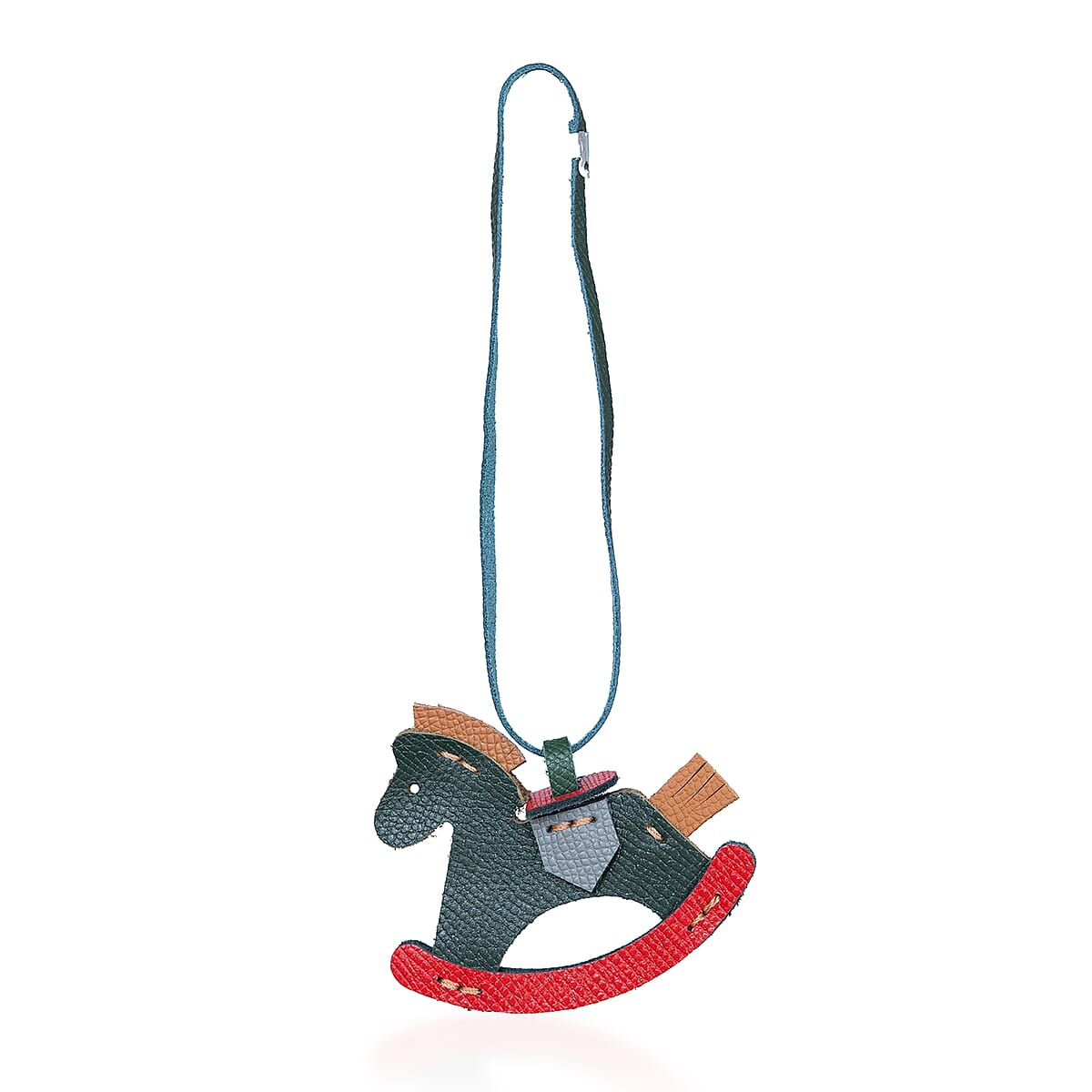 Passage Black Genuine Leather Handcrafted Horse Keychain image number 4