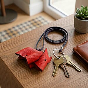 Passage Red Genuine Leather Handcrafted Dog Keychain