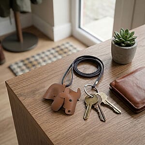 Passage Brown Genuine Leather Handcrafted Cow Keychain