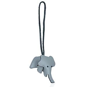 Passage Gray Genuine Leather Handcrafted Elephant Keychain