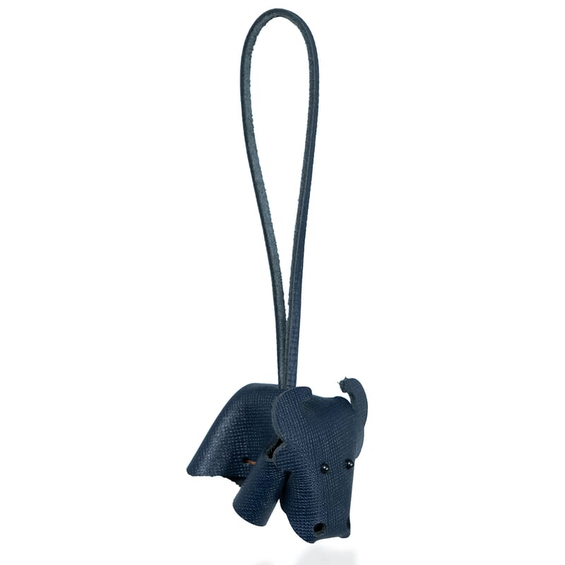 Passage Navy Genuine Leather Handcrafted Buffalo Keychain