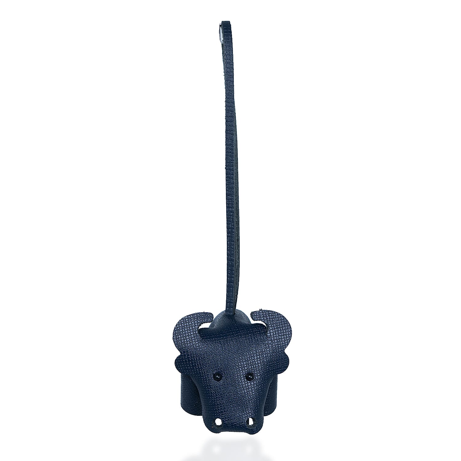 Passage Navy Genuine Leather Handcrafted Buffalo Keychain
