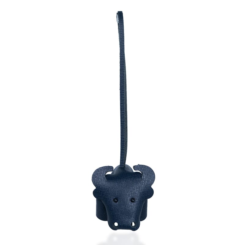 Passage Navy Genuine Leather Handcrafted Buffalo Keychain