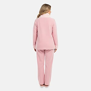 Amanda Paige Blue Cowl Neck Fleece 2 pc Pajama Pant set-L