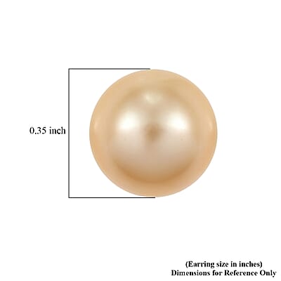 AAA South Sea Golden Pearl Forever Stud Earrings in 10K Yellow Gold