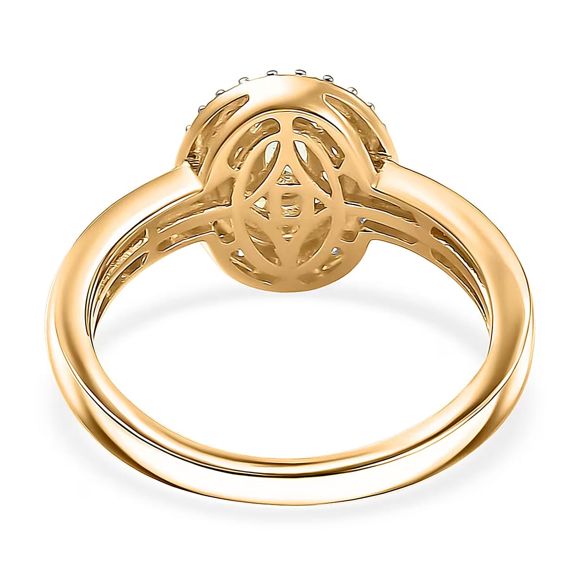 D'Joy Premium Tanzanian Mint Garnet and Multi Gemstone 0.75 ctw Celebration Halo Ring in 18K Vermeil Yellow Gold Over Sterling Silver (Size 10.0) image number 6