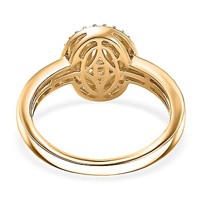 D'Joy Premium Tanzanian Mint Garnet and Multi Gemstone 0.75 ctw Celebration Halo Ring in 18K Vermeil Yellow Gold Over Sterling Silver (Size 7.0)