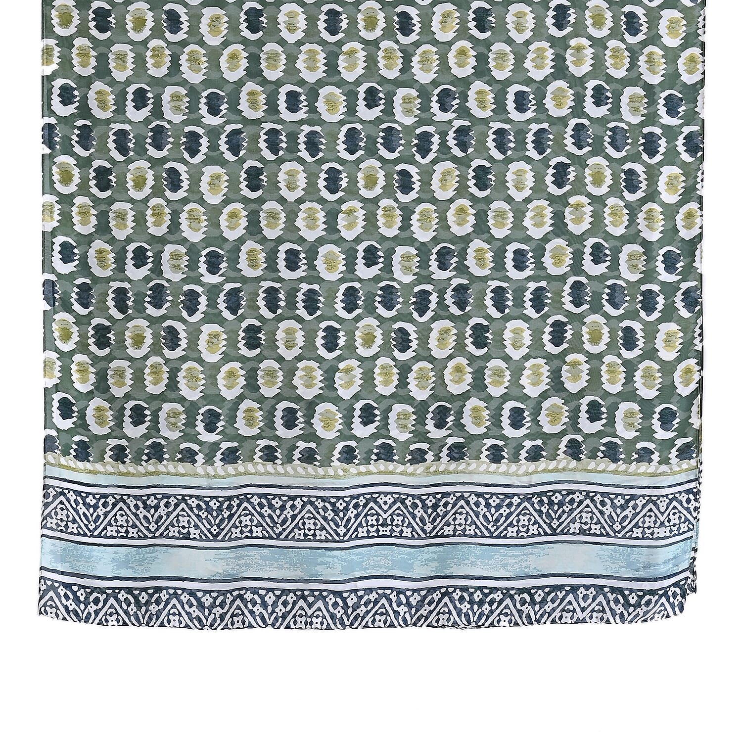 La Marey Green Silk Set of Scarf and Bucket Hat