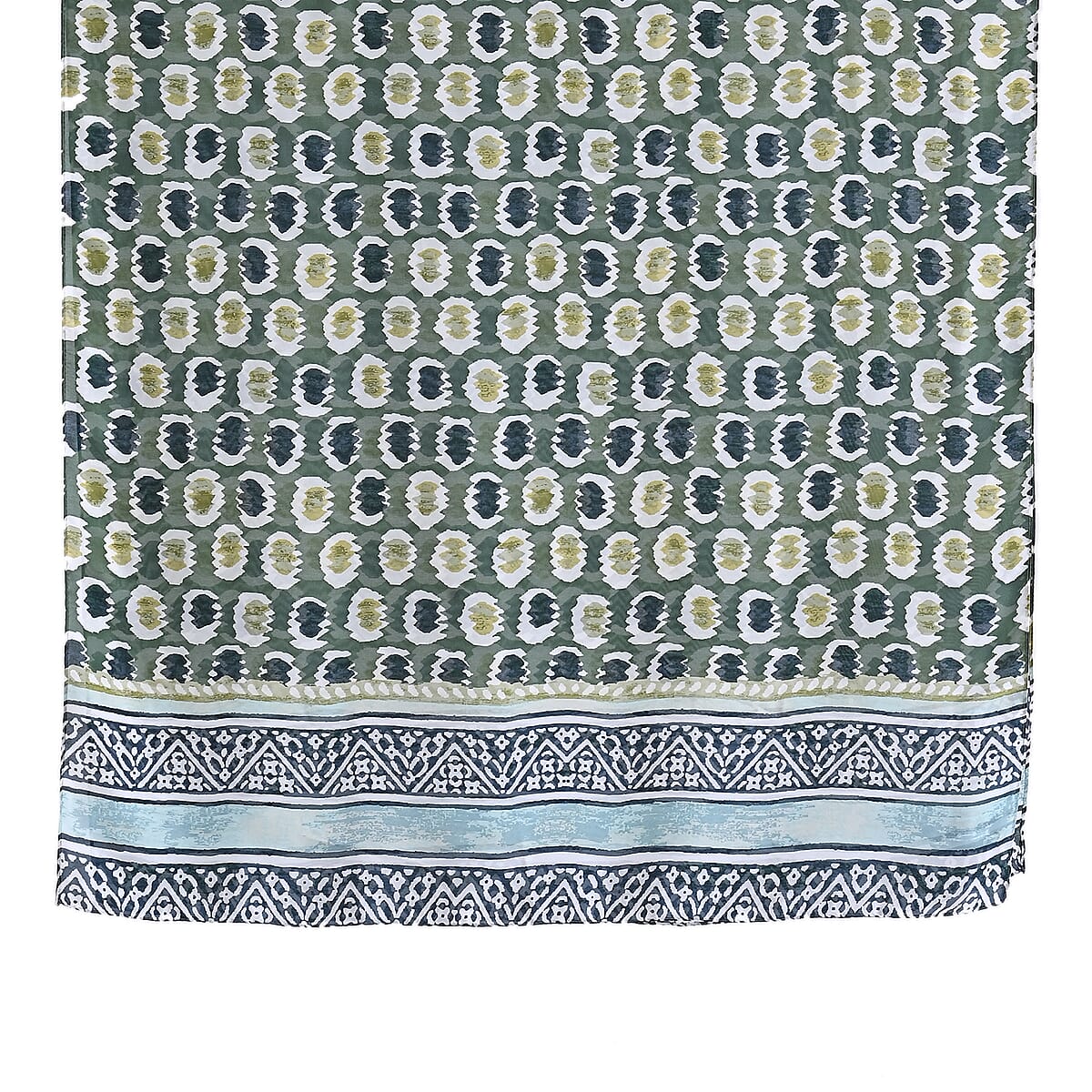 La Marey Green Silk Set of Scarf and Bucket Hat image number 2