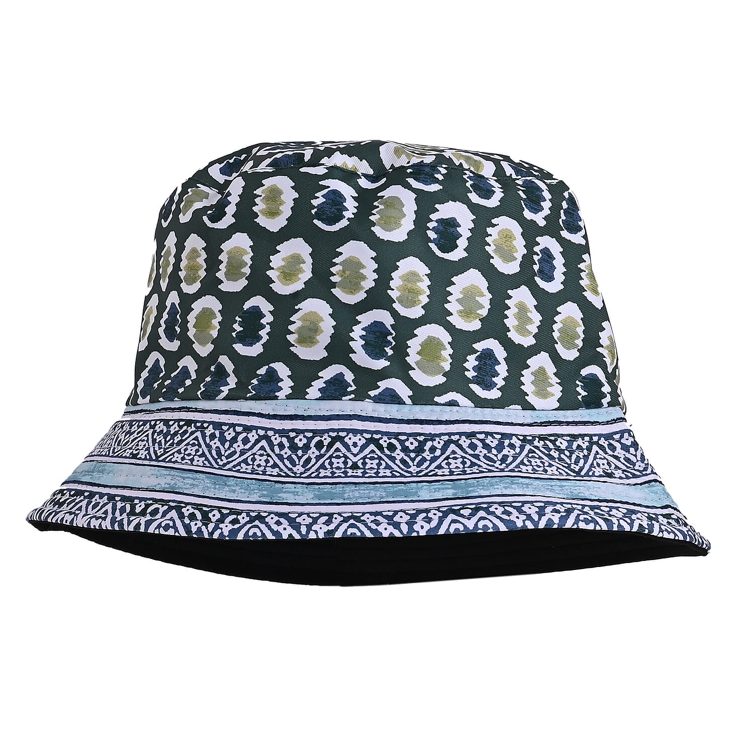 La Marey Green Silk Set of Scarf and Bucket Hat