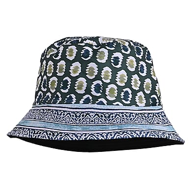 La Marey Green Silk Set of Scarf and Bucket Hat