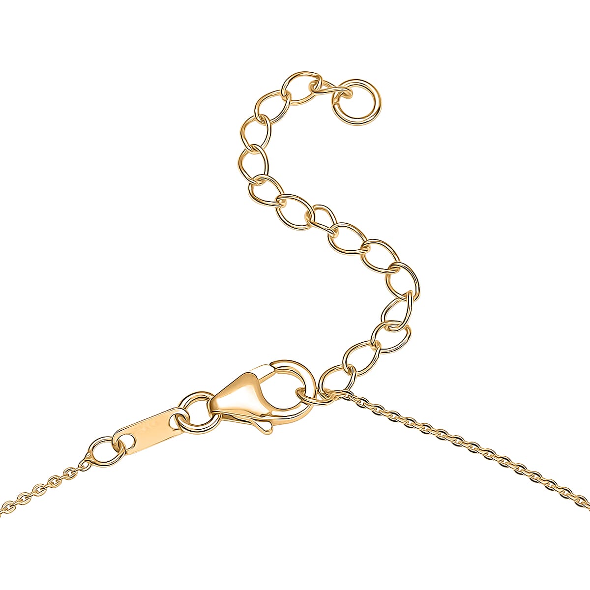 D'Joy Premium Tanzanian Mint Garnet and Moissanite 1.30 ctw Pear Drop Necklace in 18K Vermeil Yellow Gold Over Sterling Silver 18-20 Inches image number 4