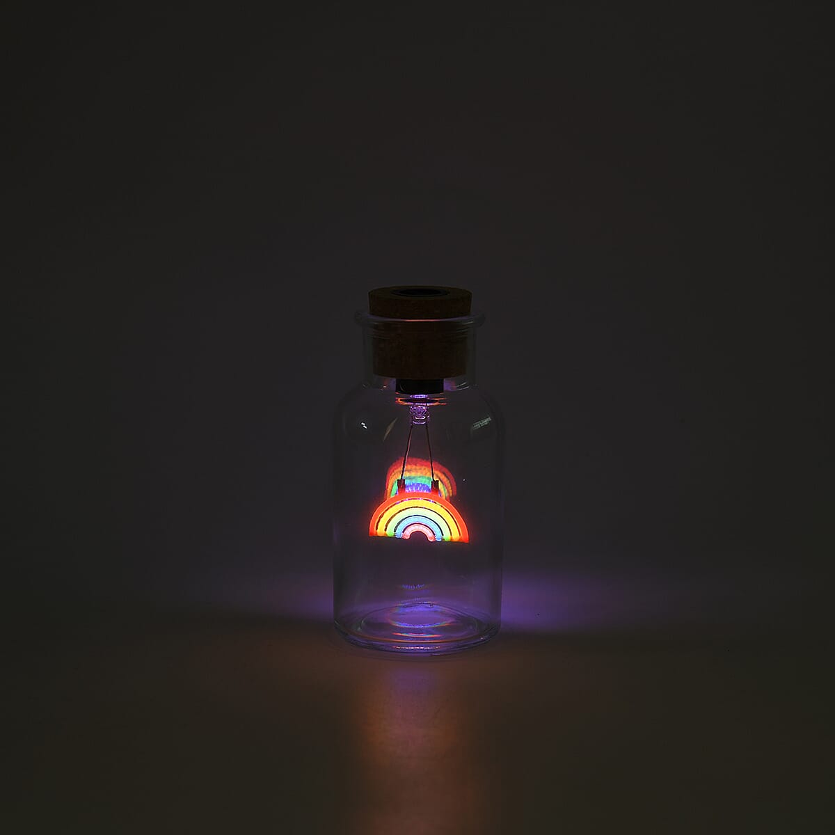 Livmore Rainbow Multi Color Glass Drift Bottle Rechargeable Decorative Light image number 1