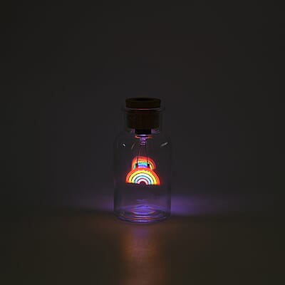 Livmore Rainbow Multi Color Glass Drift Bottle Rechargeable Decorative Light