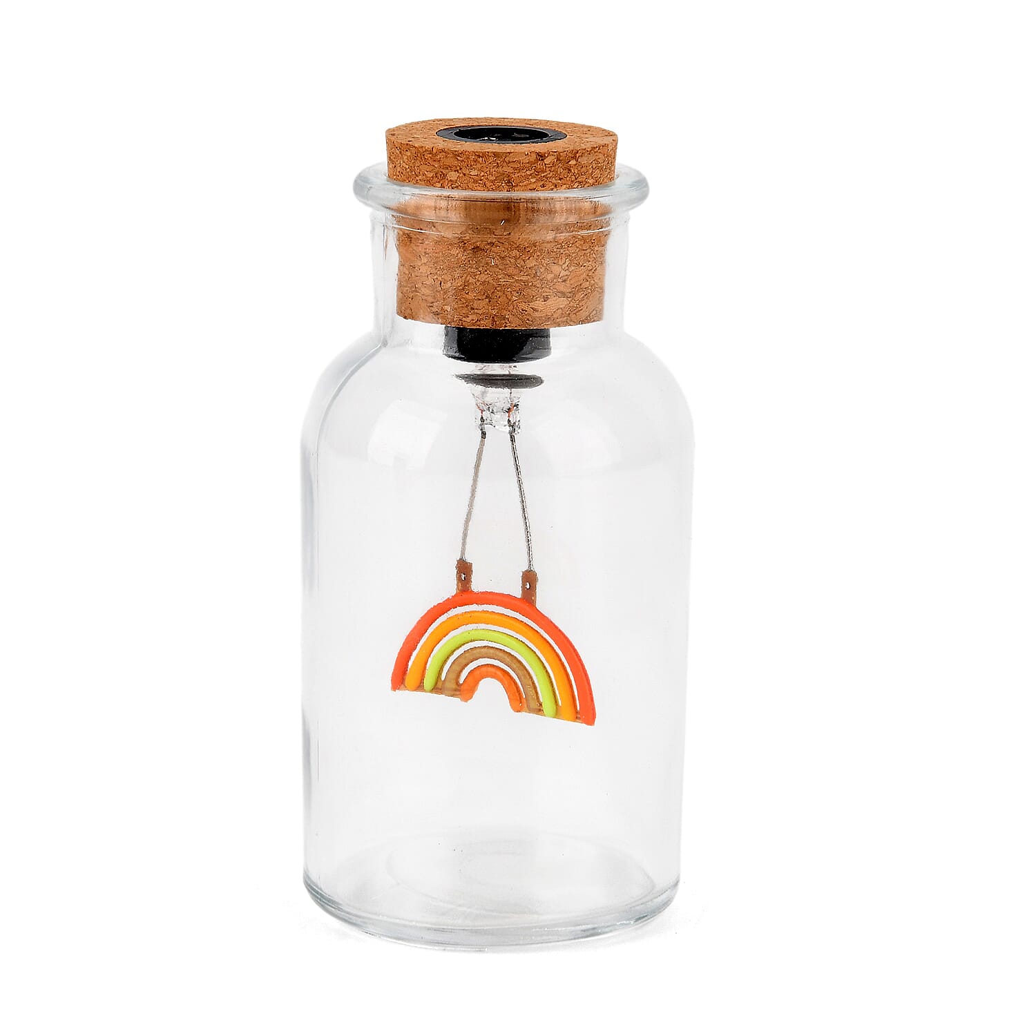 Livmore Rainbow Multi Color Glass Drift Bottle Rechargeable Decorative Light
