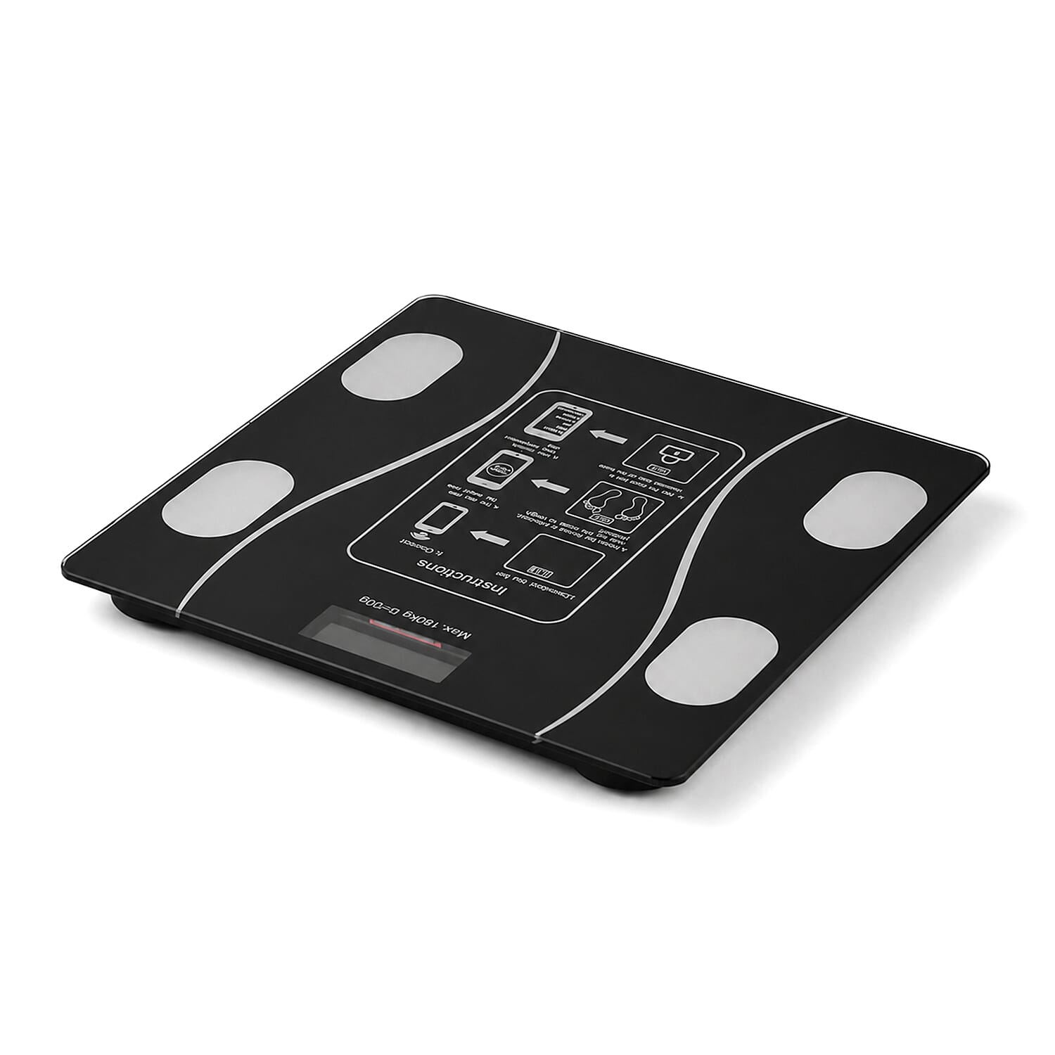 Livmore Black XK-26C Smart Bluetooth Body Weighing Scale with App (2xAAA Battery Not Included)