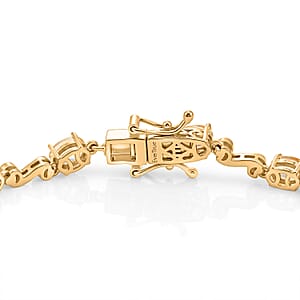 EverTrue Brazilian Citrine and White Zircon 6.65 ctw Bracelet in 18K YG Plated (8.00 In)