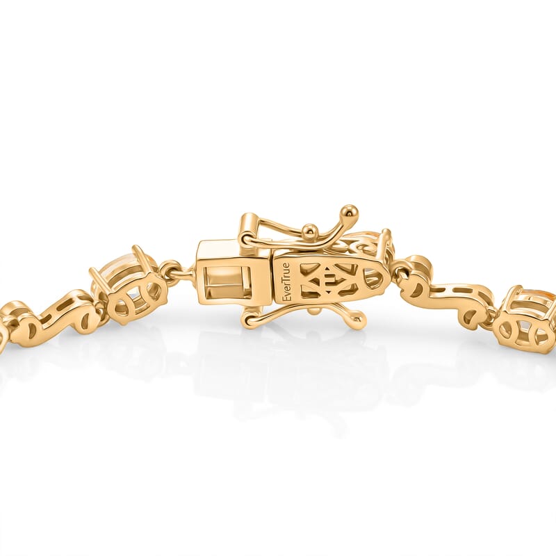 EverTrue Brazilian Citrine and White Zircon 6.65 ctw Bracelet in 18K YG Plated (8.00 In)