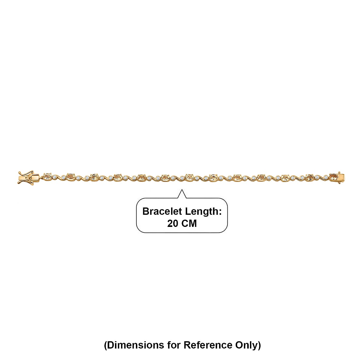 EverTrue Brazilian Citrine and White Zircon 6.65 ctw Bracelet in 18K YG Plated (8.00 In) image number 4