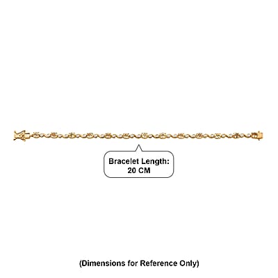EverTrue Brazilian Citrine and White Zircon 6.65 ctw Bracelet in 18K YG Plated (8.00 In)