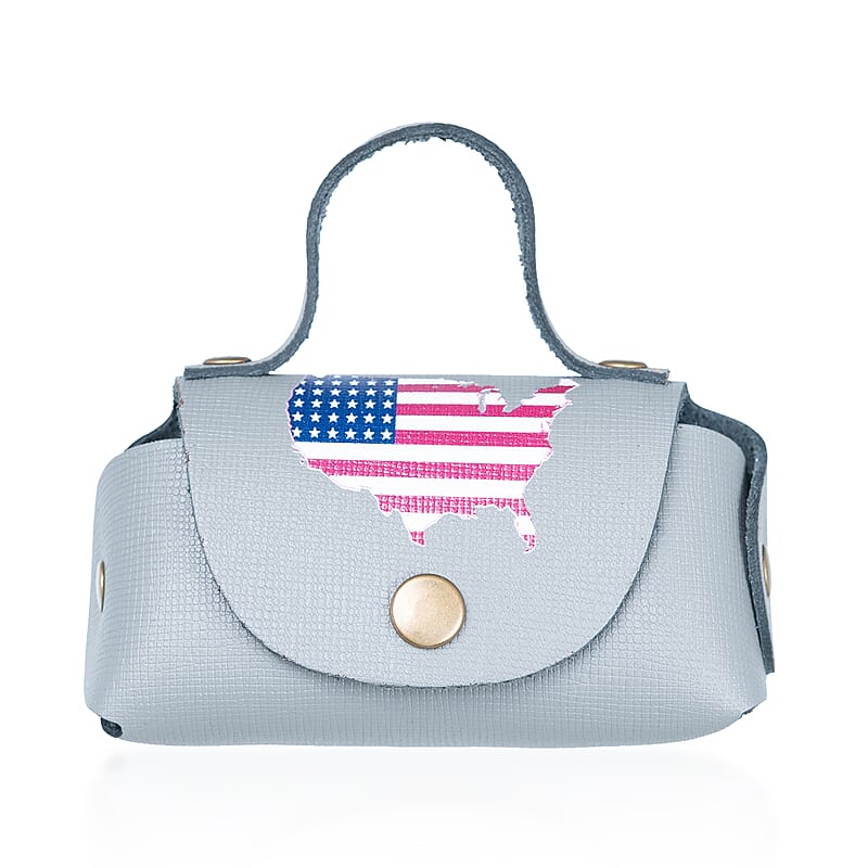 Commemorative Edition, 250th Anniversary of Independence Day Passage Gray Genuine Leather Earbud Purse Keychain