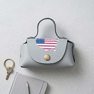 Passage Gray Genuine Leather Earbud Purse Keychain