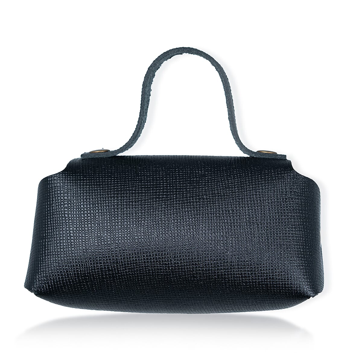 Passage Black Genuine Leather Earbud Purse Keychain image number 4