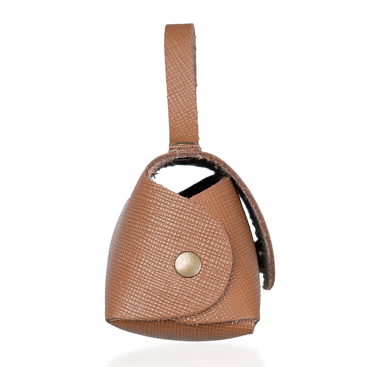 Passage Brown Genuine Leather Earbud Purse Keychain image number 3