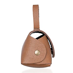 Passage Brown Genuine Leather Earbud Purse Keychain
