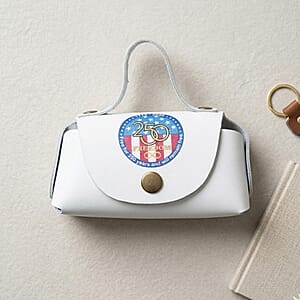 Passage White Genuine Leather Earbud Purse Keychain