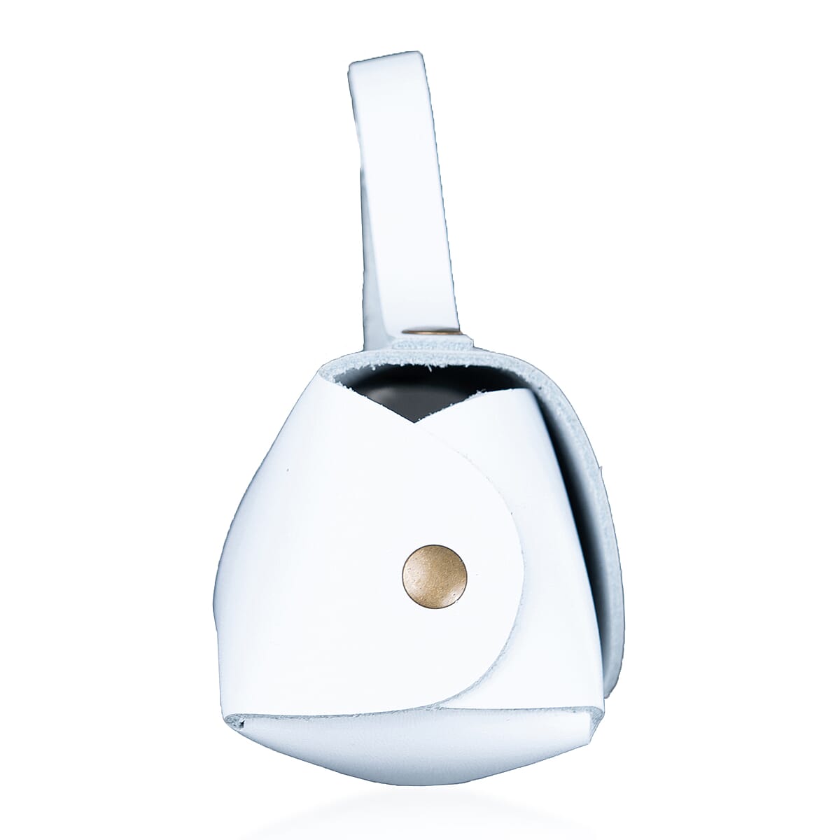 Passage White Genuine Leather Earbud Purse Keychain image number 3