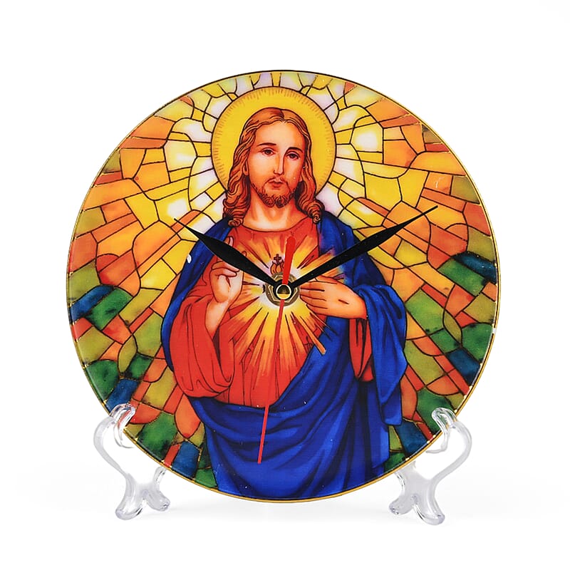 Livmore Blue Heart of JesusResin Clock