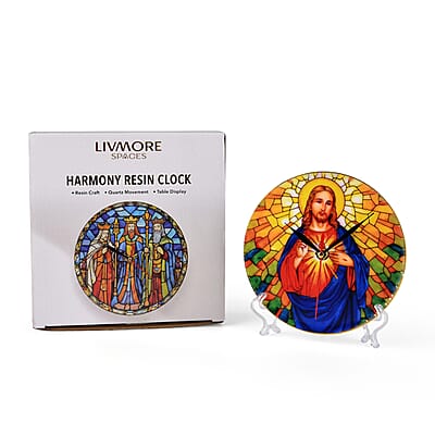 Livmore Blue Heart of JesusResin Clock