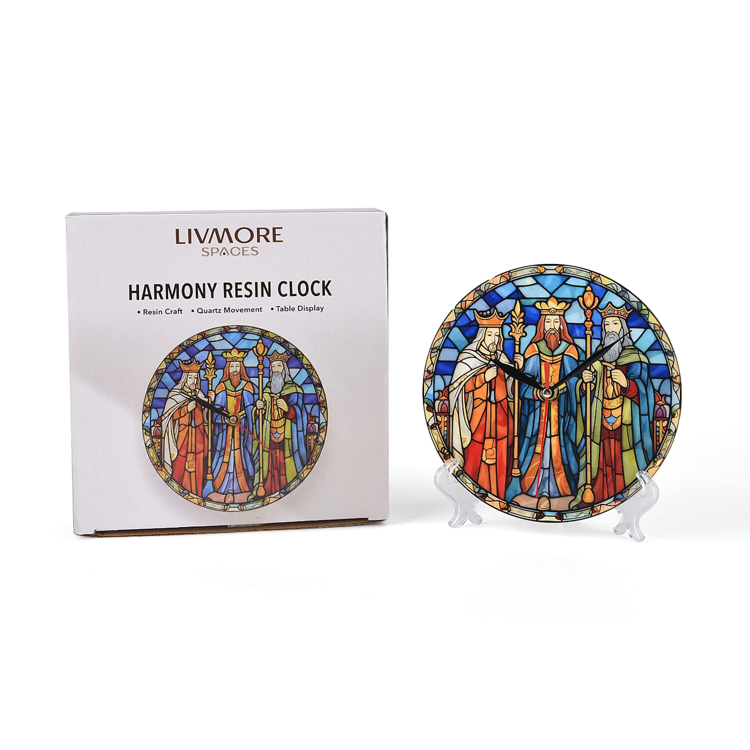 Livmore Three Wise Men Resin Clock