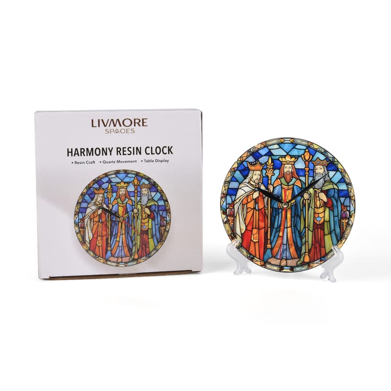 Livmore Three Wise Men Resin Clock
