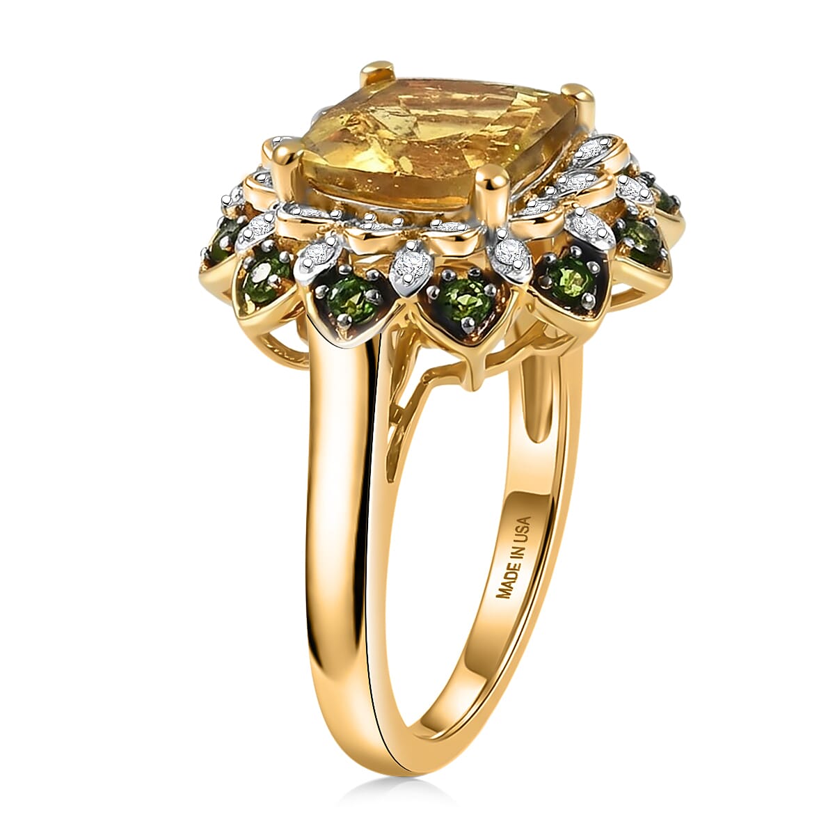 D'Joy Premium Golden Apatite, Multi Gemstone Ring in 18K Vermeil YG Over Sterling Silver (Size 10.0) 3.85 ctw image number 3