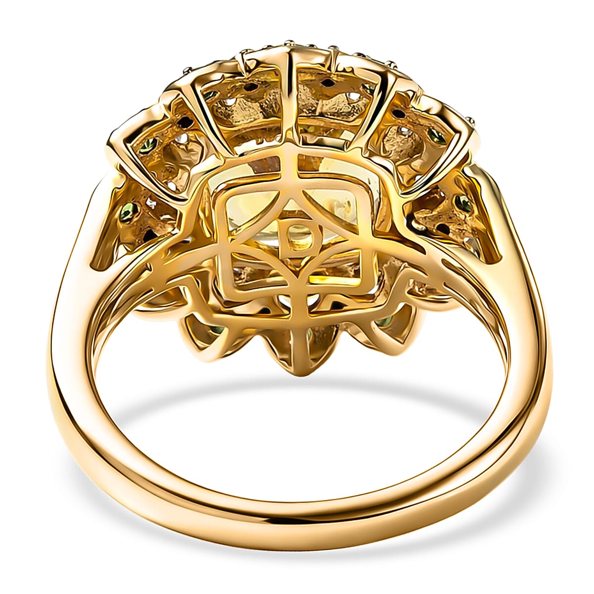 D'Joy Premium Golden Apatite, Multi Gemstone Ring in 18K Vermeil YG Over Sterling Silver (Size 10.0) 3.85 ctw image number 4