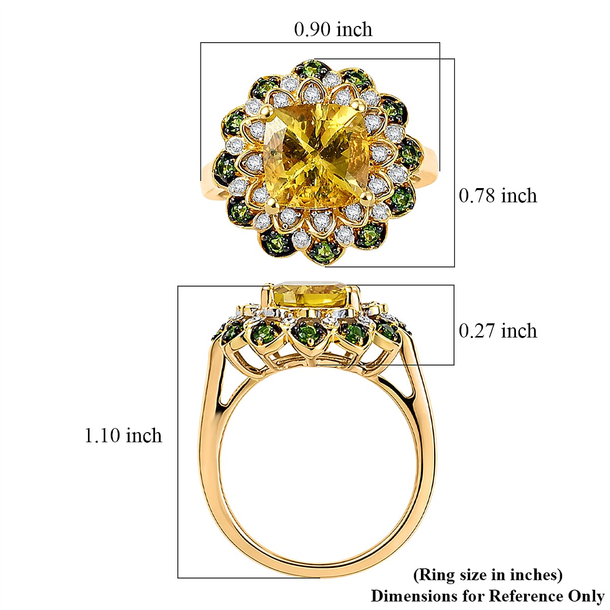 D'Joy Premium Golden Apatite, Multi Gemstone Ring in 18K Vermeil YG Over Sterling Silver (Size 10.0) 3.85 ctw image number 5
