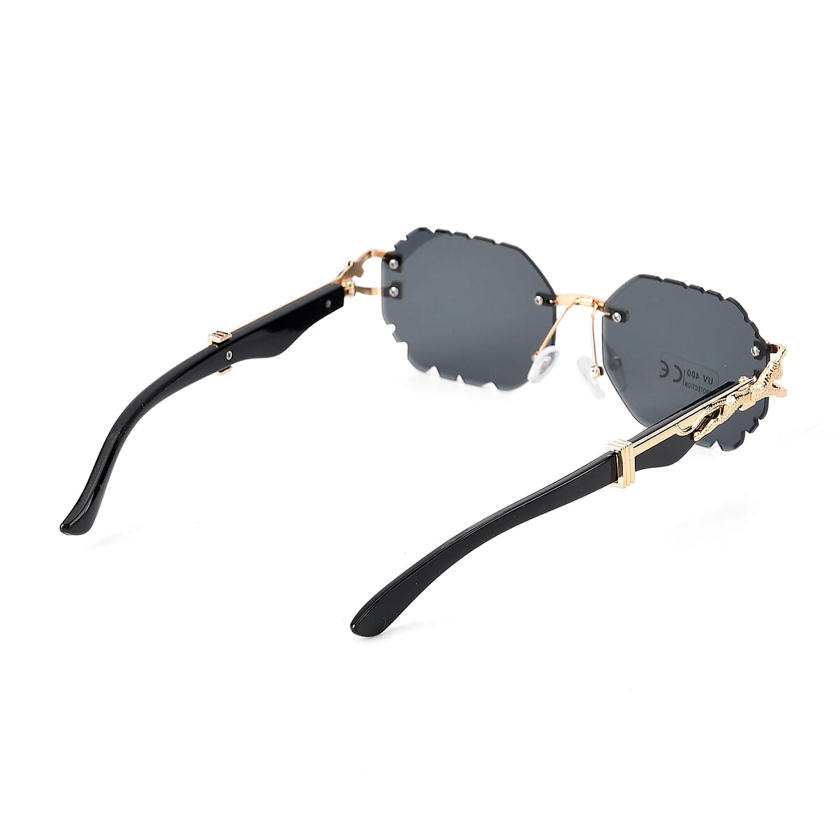 Livmore Black UV400 Temple Design Sunglasses  image number 4