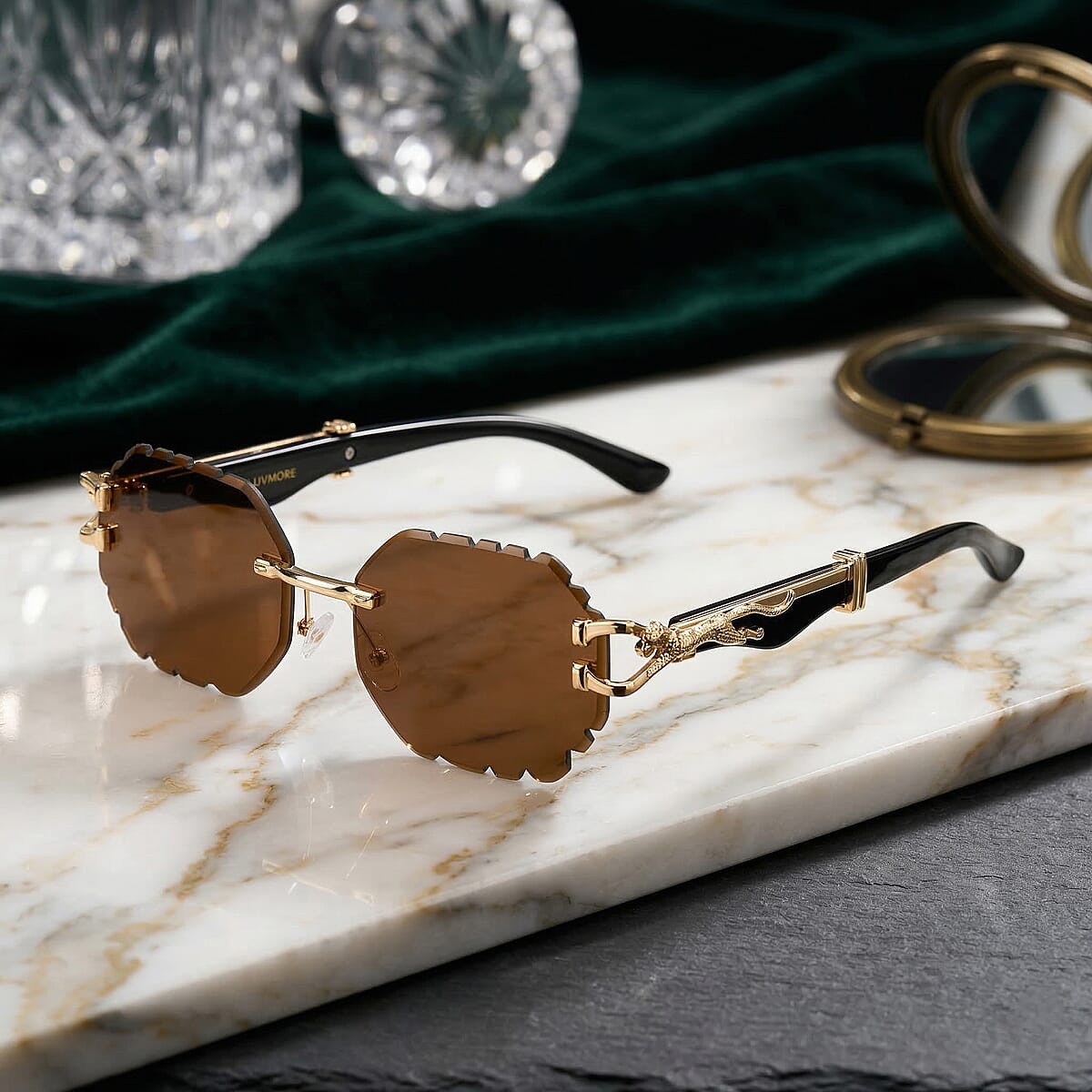 Livmore Brown UV400 Temple Design Sunglasses  image number 1