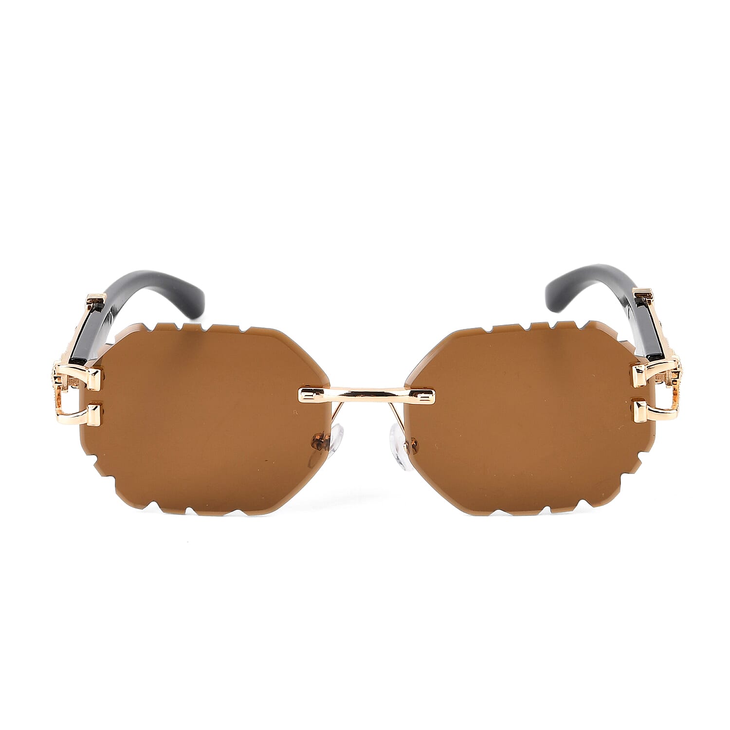 Livmore Brown UV400 Panther-accent Temples Design Sunglasses