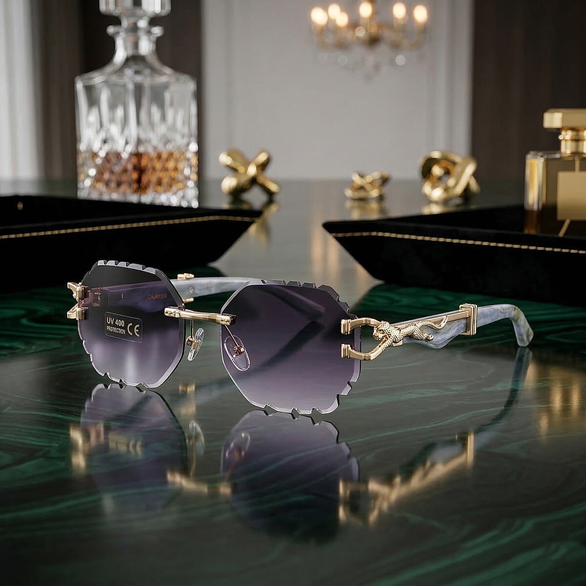 Livmore Gray UV400 Temple Design Sunglasses  image number 1