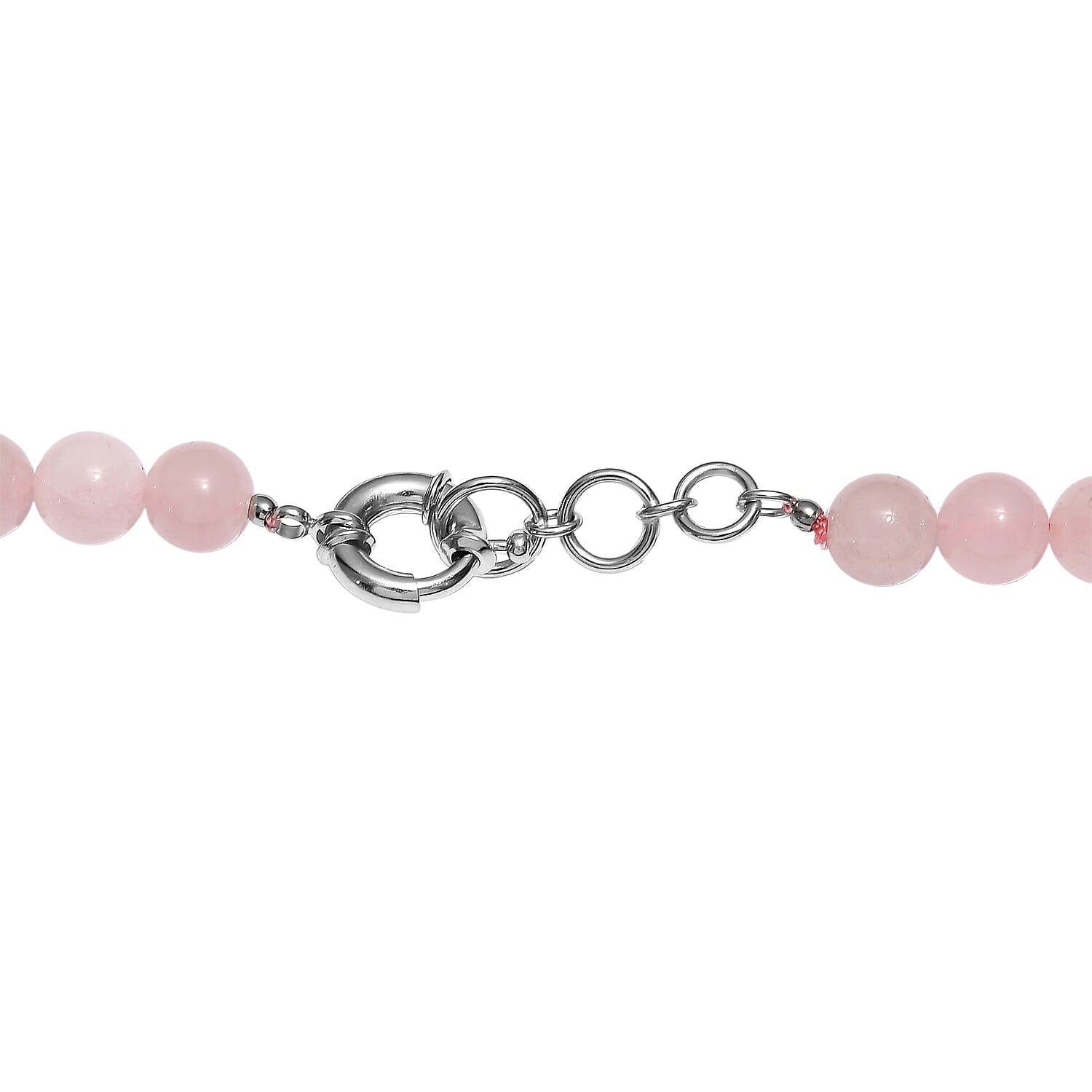 EverTrue Galilea Rose Quartz and African Amethyst 310.00 ctw Beaded Necklace (18 Inches) in Platinum Bond