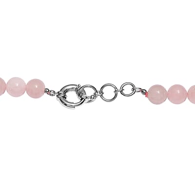 EverTrue Galilea Rose Quartz and African Amethyst 310.00 ctw Beaded Necklace (18 Inches) in Platinum Bond