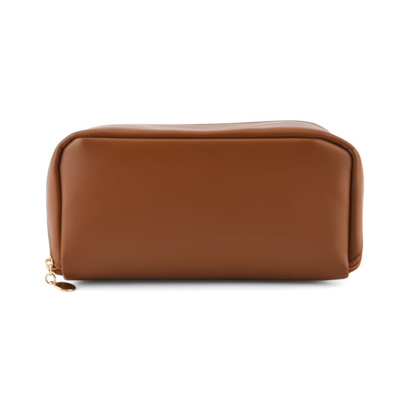 Livmore Brown Faux Leather Makeup Folding Bag