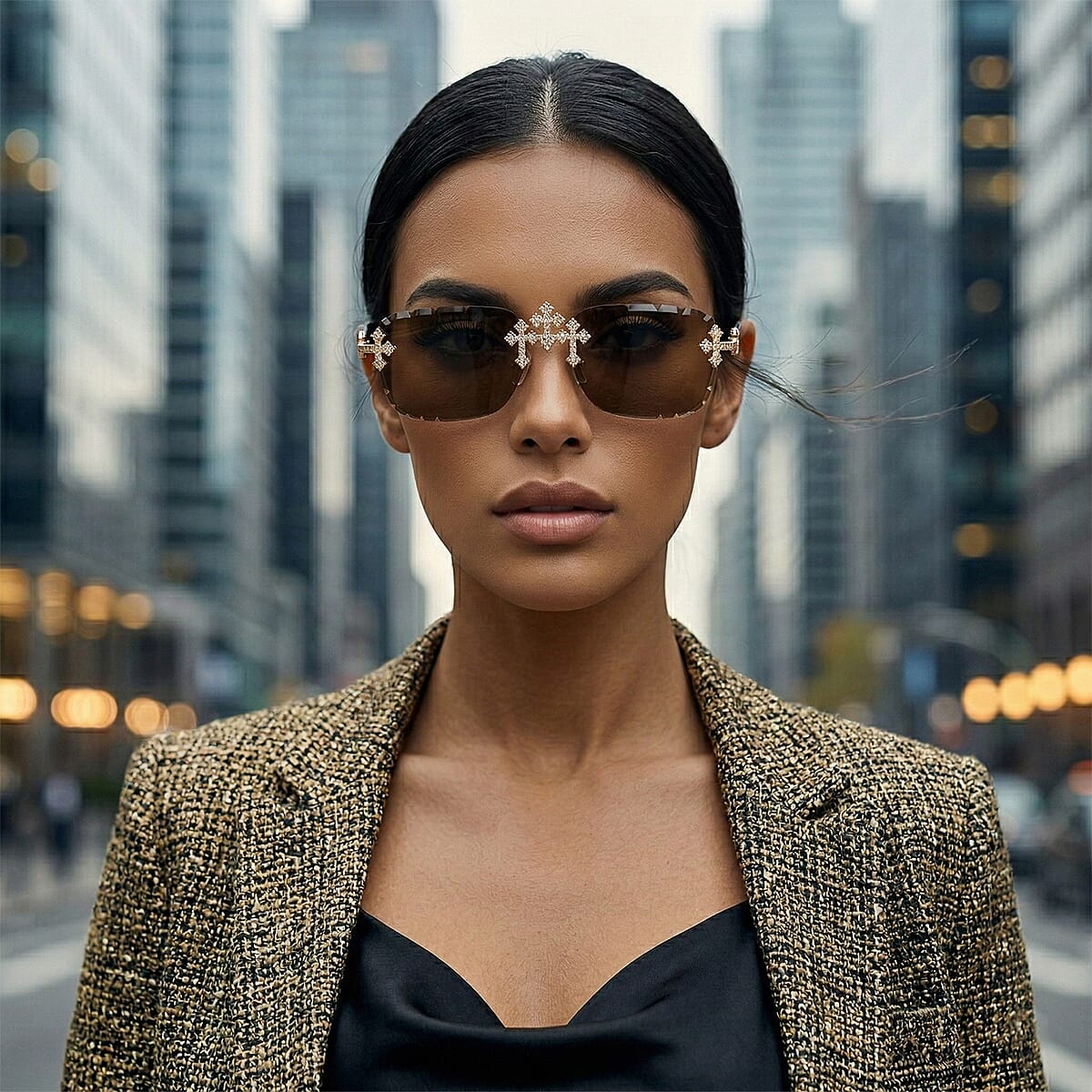 Livmore UV400 Sunglasses with Frame - Brown image number 2